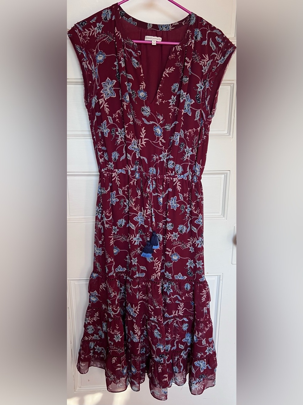 Rebecca Minkoff Floral Tie-Waist Midi Dress